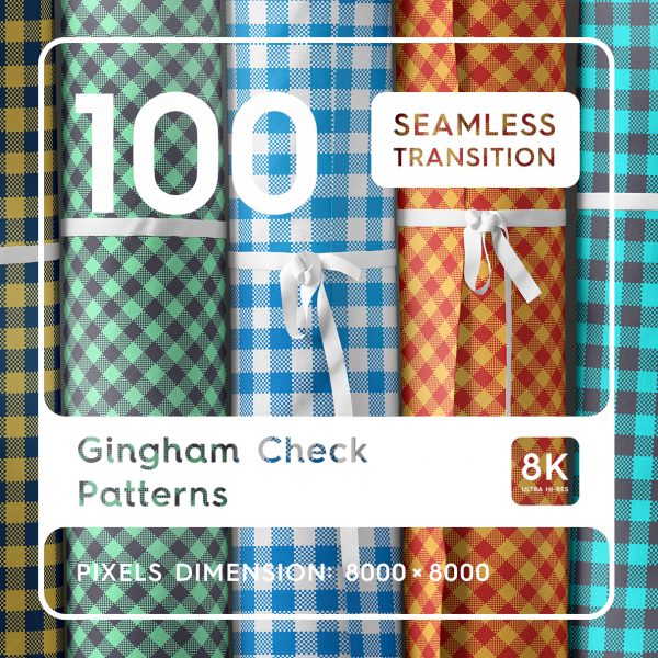 100 Gingham Check Patterns Preview Square Cover