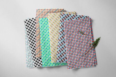 30 French Checkered Patterns Towels Print Preview