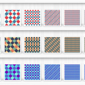 30 French Checkered Patterns Samples on Shelves Preview 1 of 10