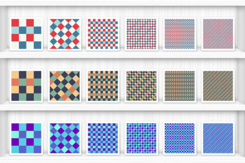 30 French Checkered Patterns Samples on Shelves Preview 1 of 10