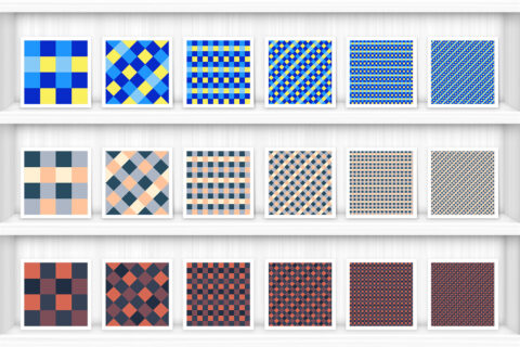 30 French Checkered Patterns Samples on Shelves Preview 10 of 10