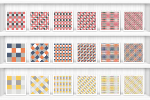 30 French Checkered Patterns Samples on Shelves Preview 4 of 10