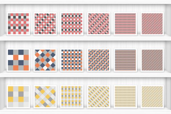 30 French Checkered Patterns Samples on Shelves Preview 4 of 10