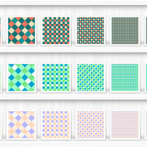 30 French Checkered Patterns Samples on Shelves Preview 5 of 10