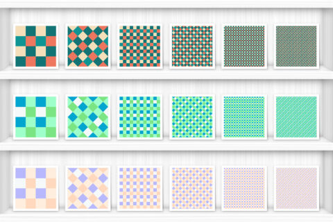30 French Checkered Patterns Samples on Shelves Preview 5 of 10