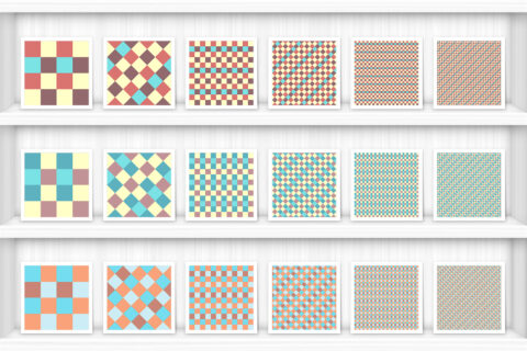 30 French Checkered Patterns Samples on Shelves Preview 6 of 10
