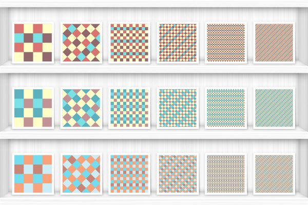 30 French Checkered Patterns Samples on Shelves Preview 6 of 10