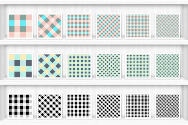 30 French Checkered Patterns Samples on Shelves Preview 7 of 10