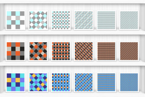 30 French Checkered Patterns Samples on Shelves Preview 8 of 10