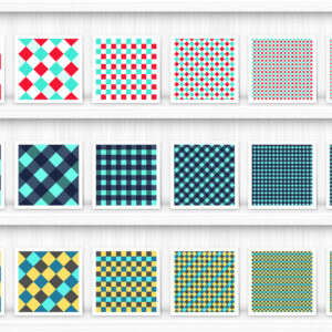 30 French Checkered Patterns Samples on Shelves Preview 9 of 10