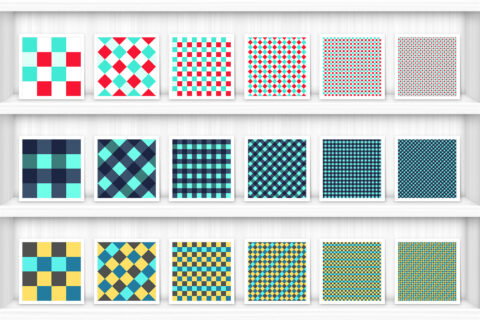 30 French Checkered Patterns Samples on Shelves Preview 9 of 10