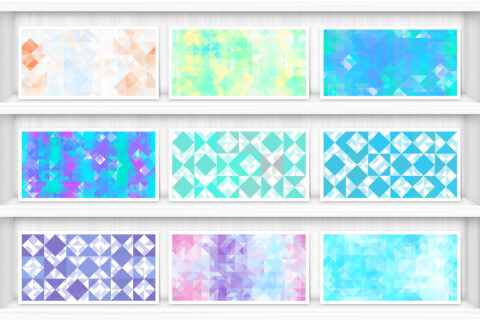 80 Color Triangles Geometry Background Textures Shelves Showcase Preview