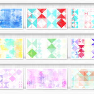 80 Color Triangles Geometry Background Textures Shelves Showcase Preview