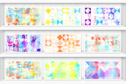 80 Color Triangles Geometry Background Textures Shelves Showcase Preview