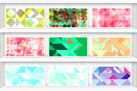 80 Color Triangles Geometry Background Textures Shelves Showcase Preview
