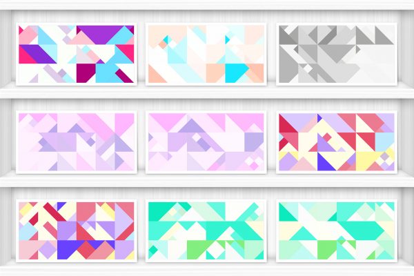 80 Color Triangles Geometry Background Textures Shelves Showcase Preview