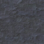 Slate gray outdoor stone cladding seamless surface. Stone tiles facing house wall.