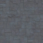Slate gray outdoor stone cladding seamless surface. Stone tiles facing house wall.