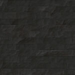 Dark gray outdoor stone cladding seamless surface. Stone tiles facing house wall.