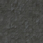 Gray outdoor stone cladding seamless surface. Stone tiles facing house wall.