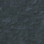 Cobalt outdoor stone cladding seamless surface. Stone tiles facing house wall.