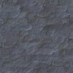Slate gray outdoor stone cladding seamless surface. Stone tiles facing house wall.