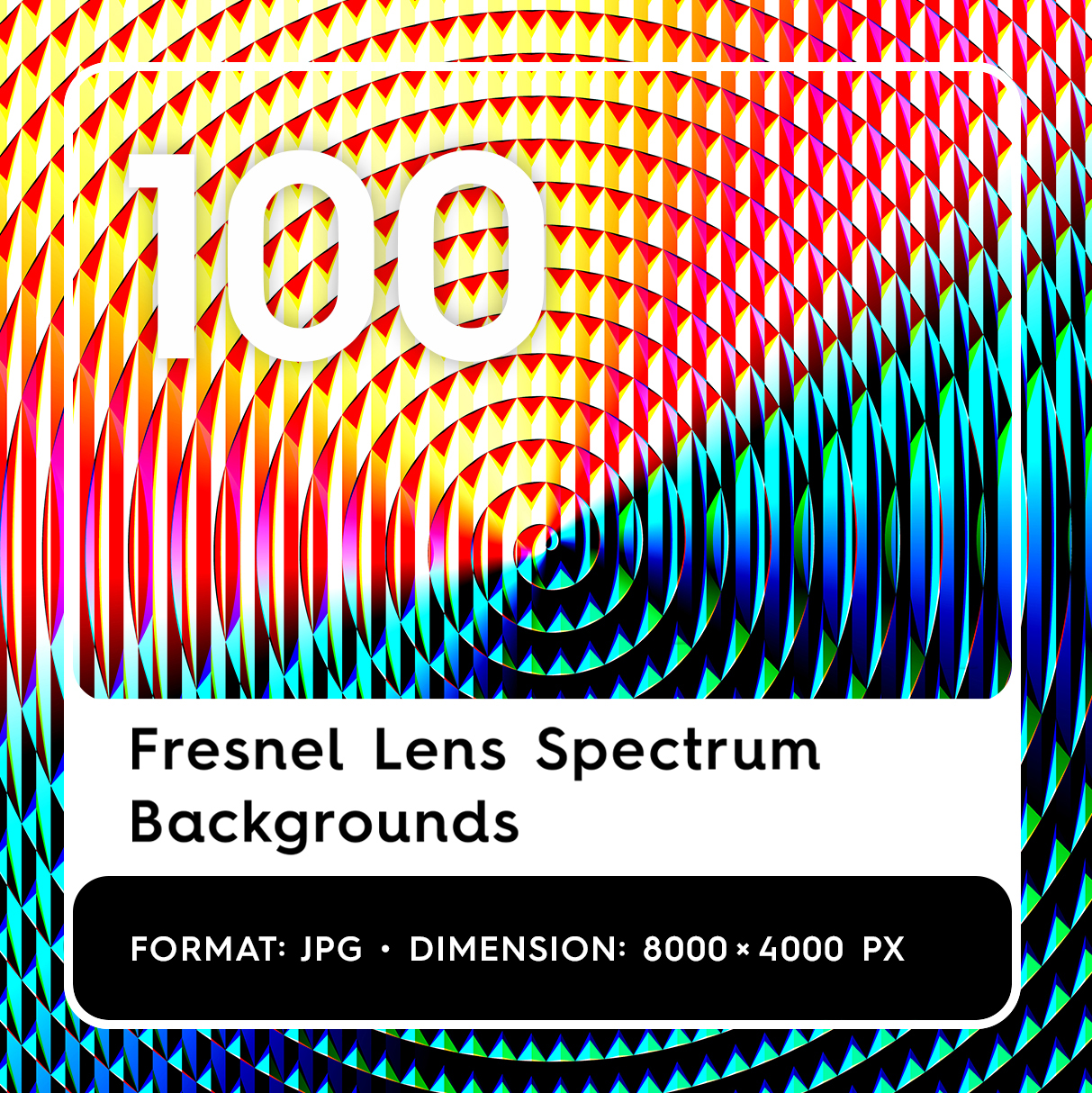 100 Fresnel Lens Spectrum Backgrounds Square Cover