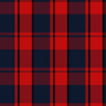 Red checkered material backdrop. Woolen cotton wear textile background. Seamless flannel texture. Fustian clothes fabric surface pattern.