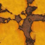 Yellow grunge rusty metallic background. Painted wall backdrop. Corroded dirty steel sheet. Metal texture.