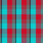 Blue red checkered material backdrop. Woolen cotton wear textile background. Seamless flannel texture. Fustian clothes fabric surface pattern.