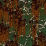Weathered grunge green metallic background. Painted rusty wall backdrop. Corroded dirty steel sheet. Metal texture.