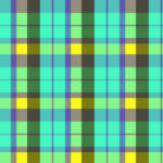 Blue yellow green seamless flannel texture. Fustian clothes fabric surface pattern. Checkered material backdrop. Woolen cotton wear textile background.
