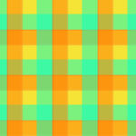 Turquoise yellow orange seamless flannel texture. Fustian clothes fabric surface pattern. Checkered material backdrop. Woolen cotton wear textile background.