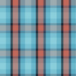 Blue red seamless flannel texture. Fustian clothes fabric surface pattern. Checkered material backdrop. Woolen cotton wear textile background.