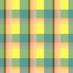 Yellow turquoise green peach seamless flannel texture. Fustian clothes fabric surface pattern. Checkered material backdrop. Woolen cotton wear textile background.