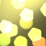 Yellow bright glowing colorful pattern. Defocused sweet design. Bokeh background. Blurred colored texture. Happy color love creative backdrop.