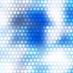 Blue bright rings glowing colorful pattern. Simple sweet design. Dots color background. Blurred dotted colored texture. Happy circles color love creative backdrop.