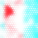 Red blue happy circles color love creative backdrop. Bright rings glowing colorful pattern. Simple sweet design. Dots color background. Blurred dotted colored texture.