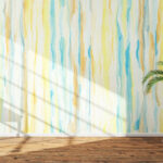 Room Wall with Watercolor Striped Stains Wallpapers