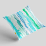 Pillow with Watercolor Striped Stains Application