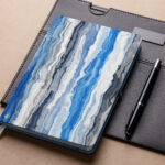 Notebook Cover with Watercolor Striped Stains Backgrounds Print