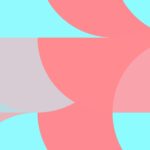 Blue pink colored modern geometry half circles backgrounds. Rounded colorful creative design texture. Simple geometric graphic backdrop. Awesome color curves education surface. Amazing multicolor school pattern.