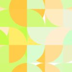 Light green orange rounded colorful creative design texture. Simple geometric graphic backdrop. Awesome color curves education surface. Amazing multicolor school pattern. Colored modern geometry half circles backgrounds.