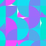 Turquoise purple blue awesome color curves education surface. Amazing multicolor school pattern. Colored modern geometry half circles backgrounds. Rounded colorful creative design texture. Simple geometric graphic backdrop.