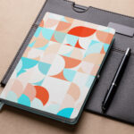 Notebook Cover Design with Quarters Geometric Backgrounds