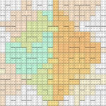 Orange beige white colored plastic pieces backdrop. Colorful brick block toys pattern. Happy creative child puzzle surface design. Plastic building blocks background. Toy bricks texture. Like Lego.