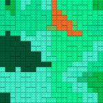 Green orange happy creative child puzzle surface design. Plastic building blocks background. Toy bricks texture. Colored plastic pieces backdrop. Colorful brick block toys pattern. Like Lego.