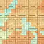 Peach orange colored plastic pieces backdrop. Colorful brick block toys pattern. Happy creative child puzzle surface design. Plastic building blocks background. Toy bricks texture. Like Lego.