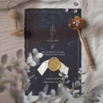 Invitation Card Design with Palm Fibers Paper Textures