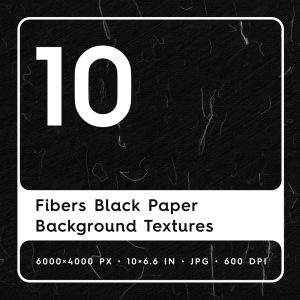 10 Fibers Black Paper Texture Square Cover